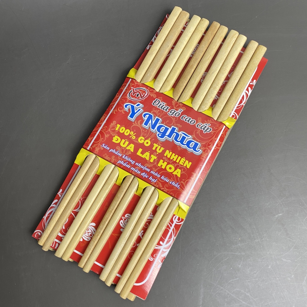 Đũa gỗ Ý Nghĩa - Vỉ 5 cặp không họa tiết